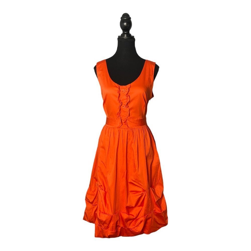 KELLO Scandinavia Orange Cotton Bubble Hem Dress